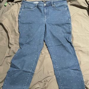 NYDJ blue polka dot jeans